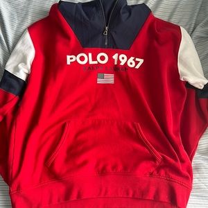 Polo zipper red hoodie
